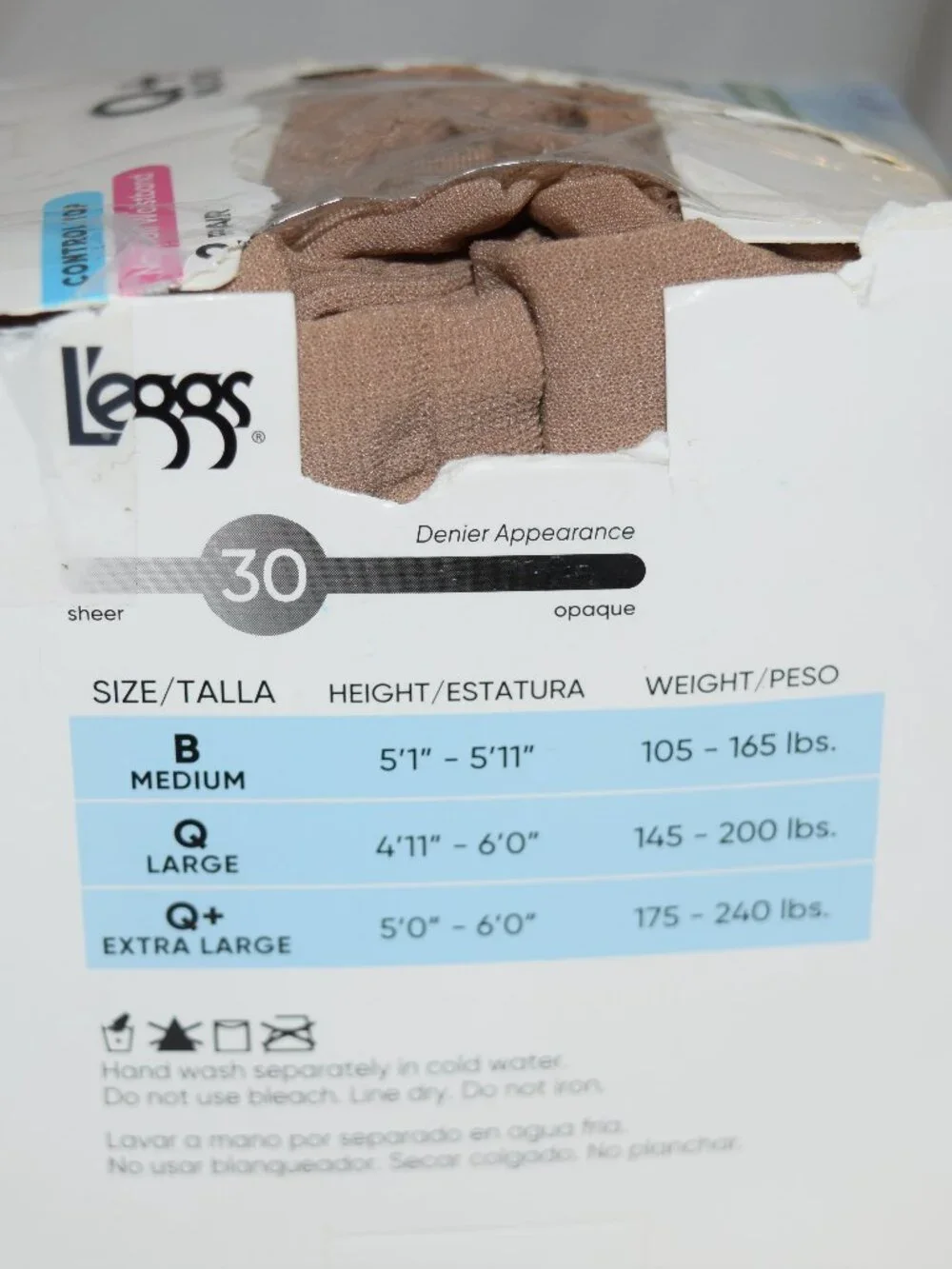 NIP L”eggs Hose, Sheer Energy, 2 pair, 5’-6’ 175-240 lbs (Q+)Nude